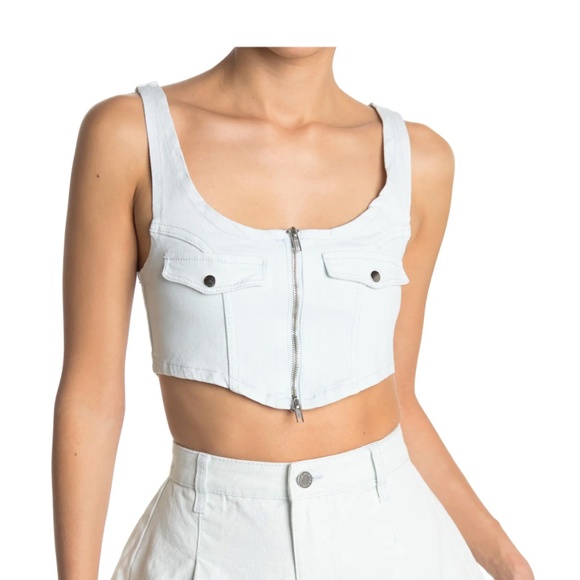 Denim Corset Tank WE WORE WHAT - Picture 1 of 4